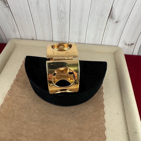 Vintage Marcel Boucher Round Hinged Cuff Bracelet Manual Winding Watch - Picture 6 of 10